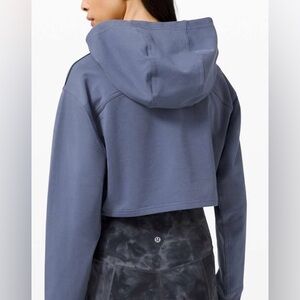 Lululemon All Yours Cropped Hoodie Ink Blue Size Medium & 18”ptp💎EUC Retail $98